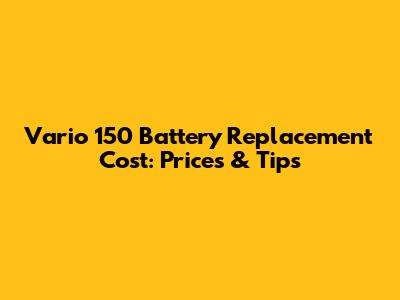 Vario 150 Battery Replacement Cost: Prices & Tips