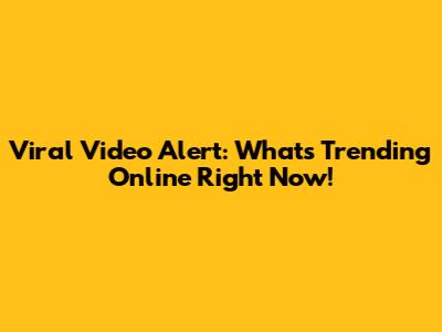 Viral Video Alert: What's Trending Online Right Now!