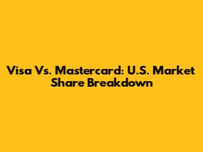 Visa Vs. Mastercard: U.S. Market Share Breakdown