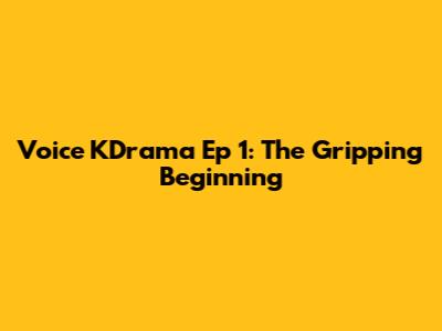 Voice KDrama Ep 1: The Gripping Beginning