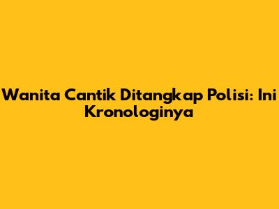 Wanita Cantik Ditangkap Polisi: Ini Kronologinya