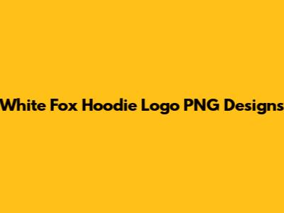 White Fox Hoodie Logo PNG Designs