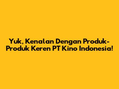 Yuk, Kenalan Dengan Produk-Produk Keren PT Kino Indonesia!