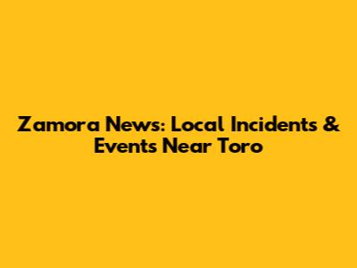 Zamora News: Local Incidents & Events Near Toro
