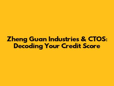 Zheng Guan Industries & CTOS: Decoding Your Credit Score