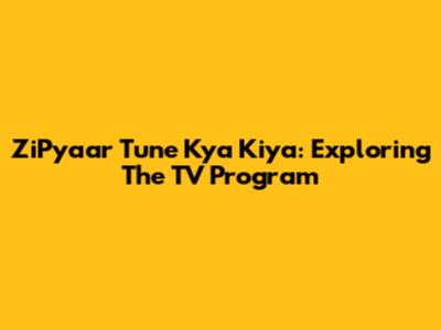 ZiPyaar Tune Kya Kiya: Exploring The TV Program