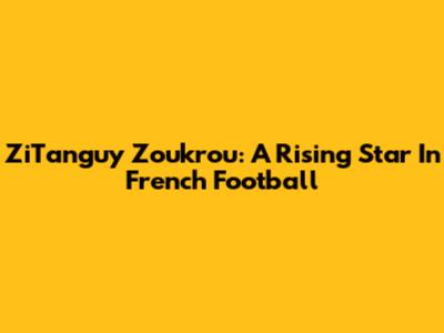 ZiTanguy Zoukrou: A Rising Star In French Football