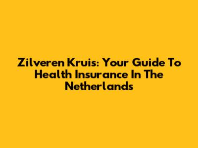 Zilveren Kruis: Your Guide To Health Insurance In The Netherlands