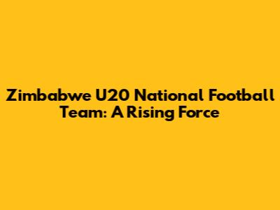 Zimbabwe U20 National Football Team: A Rising Force